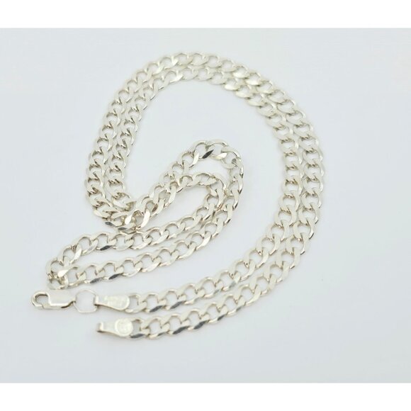 Amazing Solid 925 Sterling Silver Designer Cuban Link Chain Necklace - 21.75 L